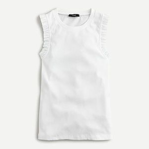 NWT! Ribbed ruffle tank size XL WHITE